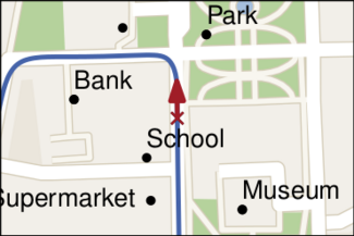  Section that is currently displayed to the user. The labels are horizontally aligned with respect to that section. The labels have been chosen in such a way that there are no overlaps.