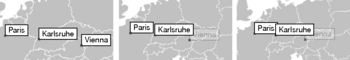 Bad Choice. The label "Karlsruhe" and "Paris" have a conflict very soon.