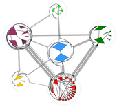 Micro-Macro Kreislayout eines sozialen Netzwerkes 